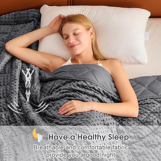 Grey Weighted Blanket for Adults 12lbs, 48"x72", Twin Full Size Cooling Minky Heavy Throw Blanket for 110-130lbs, Soft Winter Thick Big Blankets Weighted Comforter Gift for Sleeping