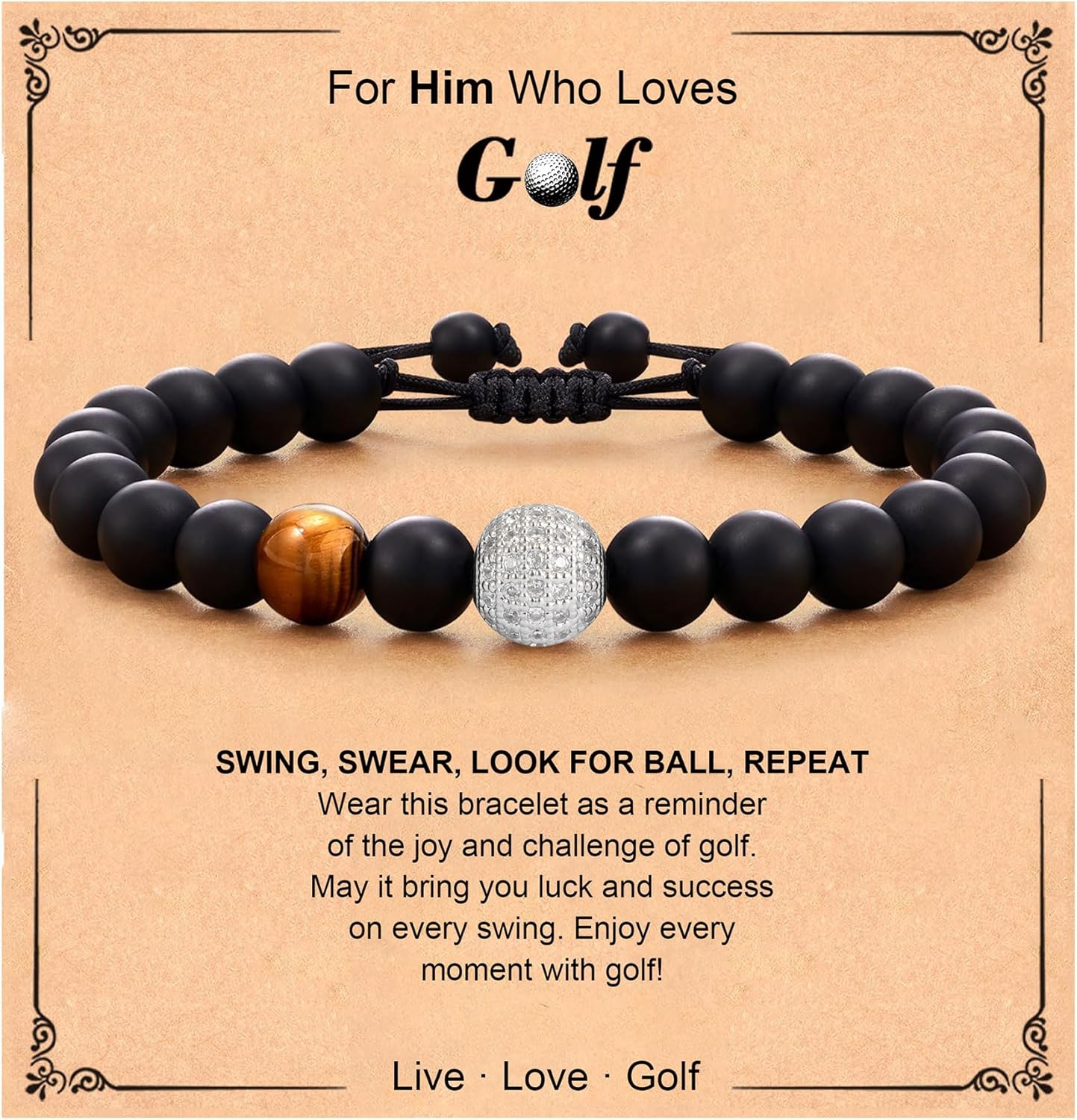 C-leen Golf Gifts Bracelet for Men Dad Lovers Him, Golf Accessories Stuff Bracelet for Man Dad Lovers Him Gifts
