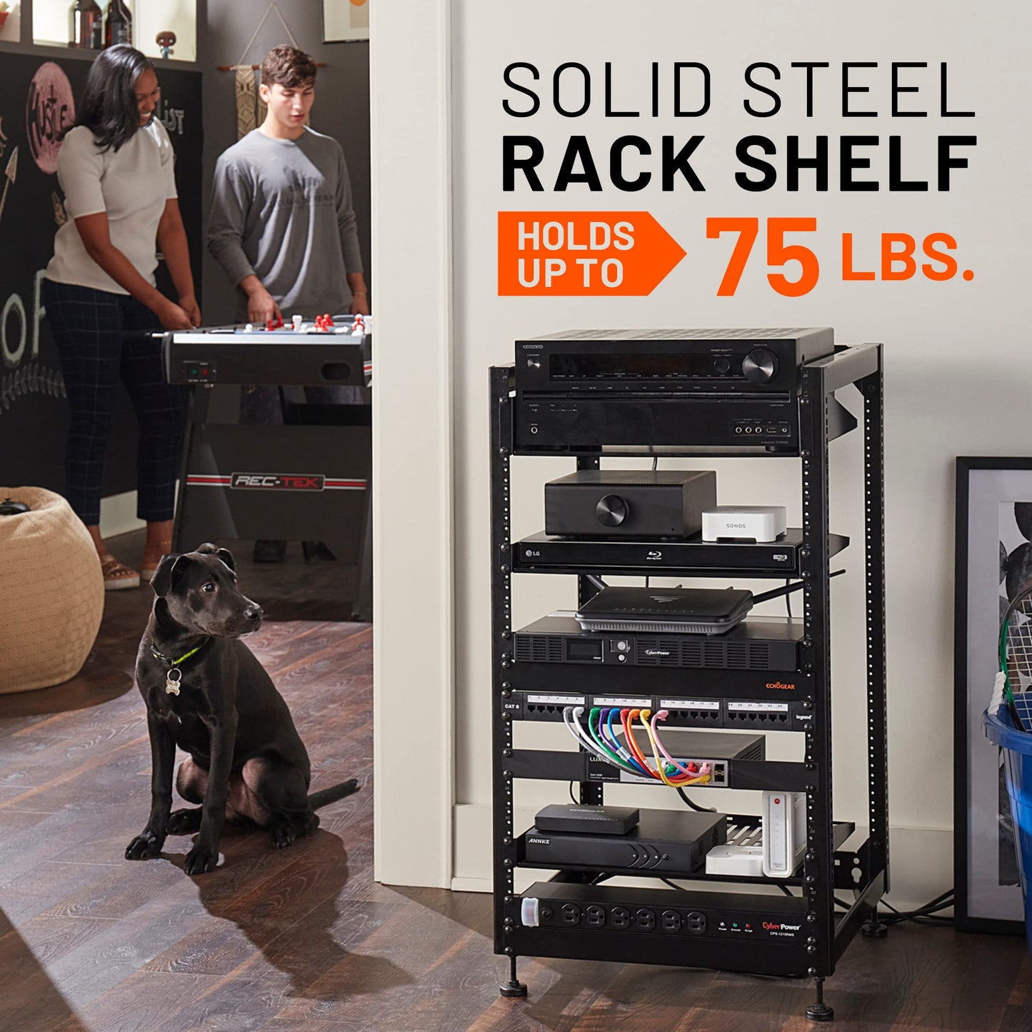 Echogear 3U Rack Shelf - Universal Design Works With Any Rack - Holds 75Bs Of Servers, Network Gear, Or Av Equipment - 15 Deep S