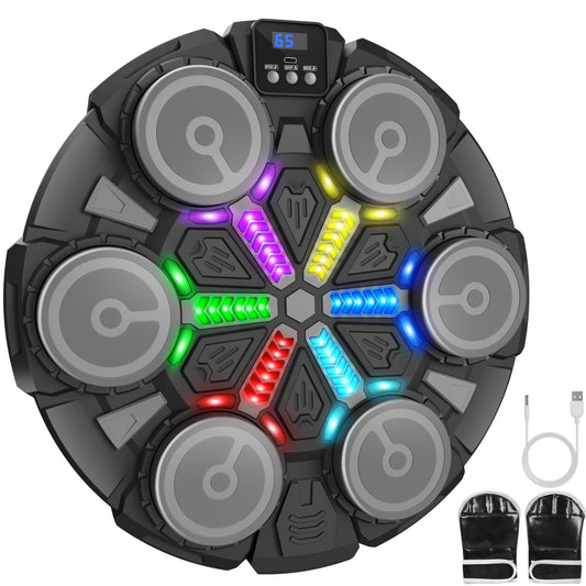 Music Boxing Machine Sport Toys for Kids,3 Modes Wall Mounted Bluetooth Punching Target,Training Pad with Boxing Glove,Cool Toys Christmas Birthday Gifts for 3,4,5,6,7,8,9,10,11+ Year Old Boys Teens