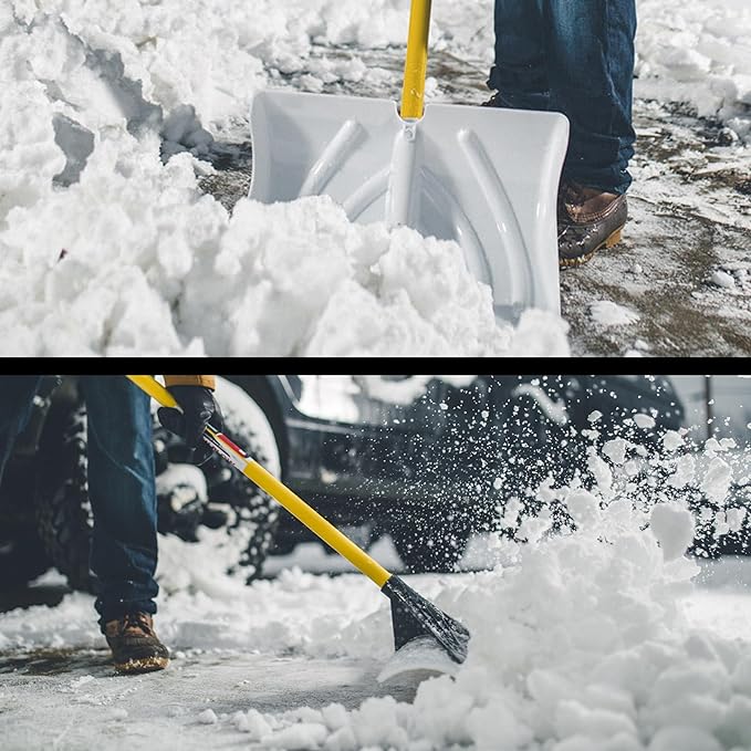 Winter Warrior Combo: THE SNOWPLOW® 28" Original Snow Pusher + Snow Dominator Scoop Shovel