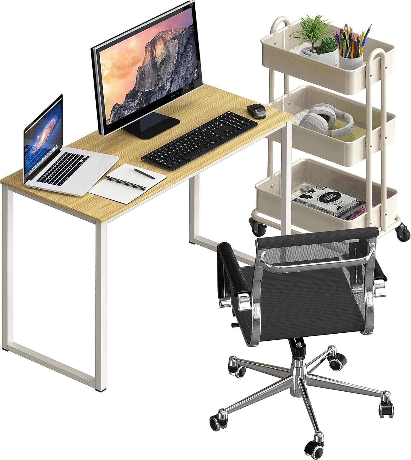 SHW Mission 32-Inch Home Office Computer Desk, Oak
