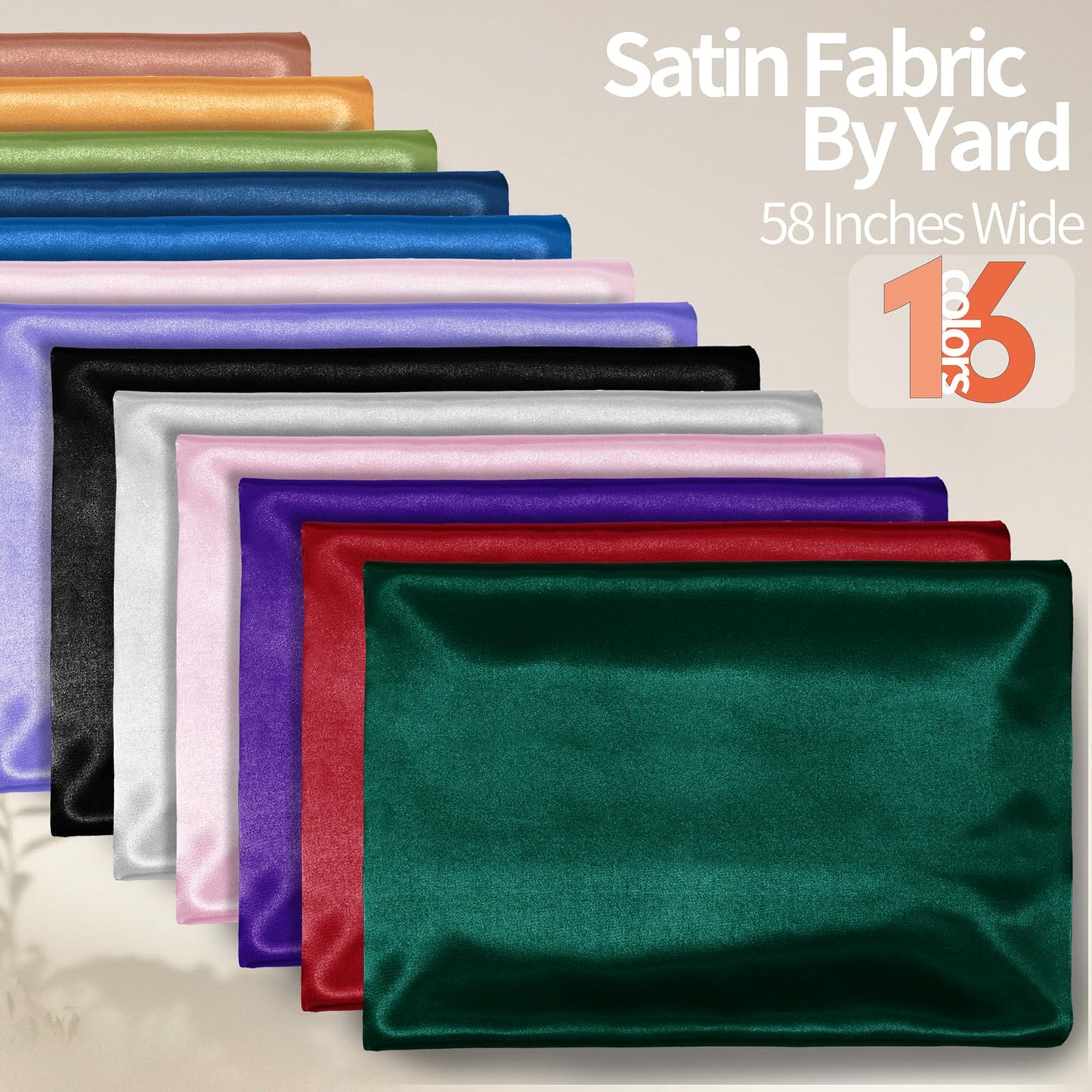 Homiest Emerald Green Satin Fabric by The Yard, 3 Yards x 58 Inch Charmeuse Satin Fabric Silky & Shiny Cloth Fabric, Smooth Bridal Satin Fabric for Wedding Dress, Clothing Making, DIY Crafts, Sewing