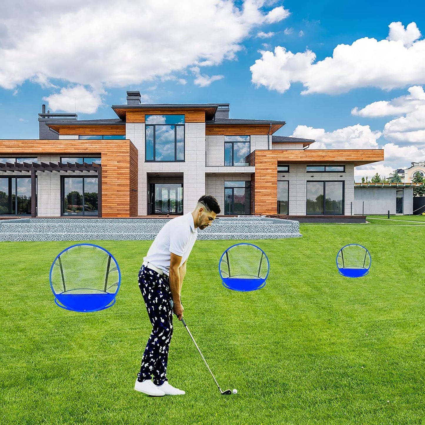 Golf Chipping Net for Backyard, Pop Up Chipping Practice Net with Balls Hitting Mat, Adults and Teens - Portable Golf Course Play Outdoor, Indoor, Camping, Lawn, Beach, Yard, Gifts