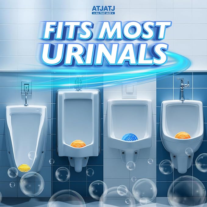 12 Packs Urinal Screen Deodorizer, 3 Fresh Scents, Ocean Breeze, Lemon, Orange, Splash Guard Odor Protection Deodorizer, Urinal Cakes, Urinal Pads Ideal for Men in School, Bathroom, Restroom, Office