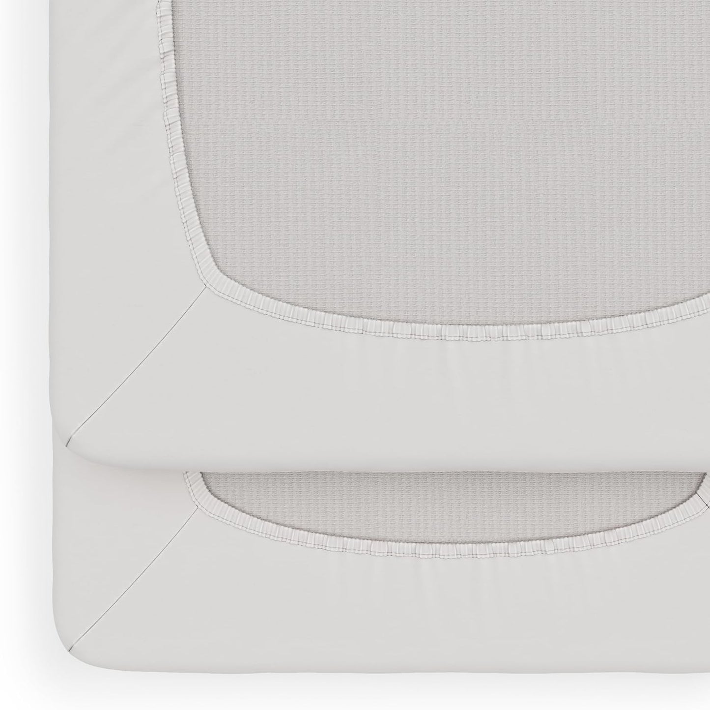 Foundations Boutique Folding Hotel Crib and Sheet Bundle - Includes Wooden Mini Crib with 3" Foam Mattress (Gray) and 6-Pack White Fitted Compact Sheets