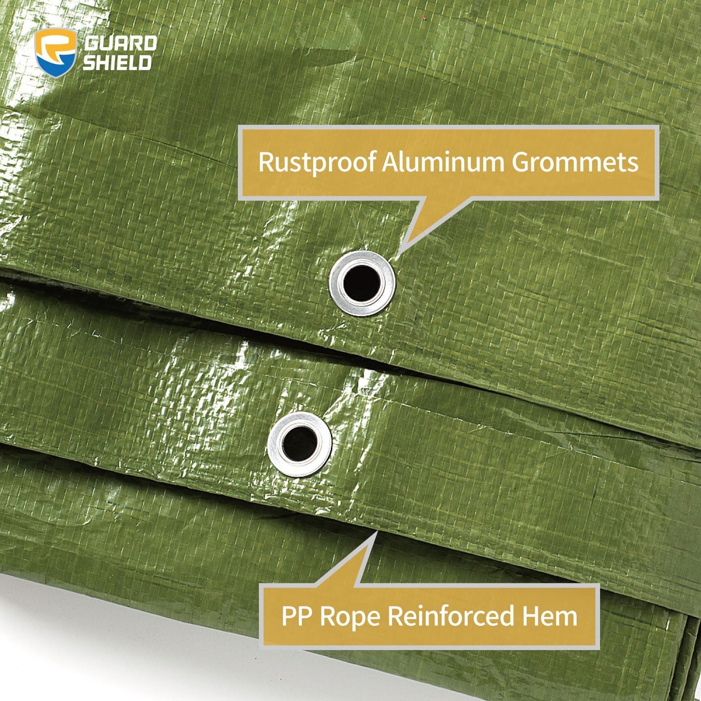 GUARD SHIELD Tarp Green 9x15 Feet Multi Purpose Waterproof Poly Tarp Cover 5mil (2-Pack)