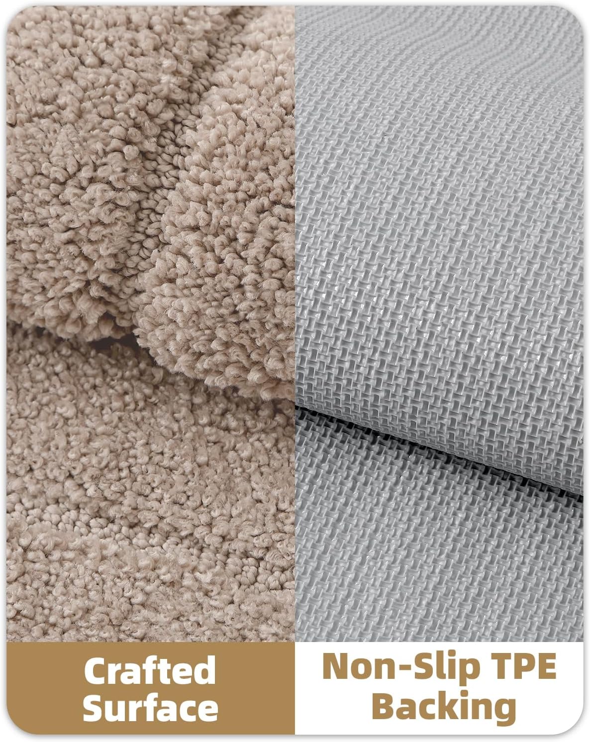 Color&Geometry Bathroom Rugs 36"x24" Non Slip with Rubber Backing,Absorbent Washable Bath Mat Quick Dry Bath Mat for Bathroom,Soft Bathmat Microfiber Plush Carpet for Bathtub and Shower Floor,Tan