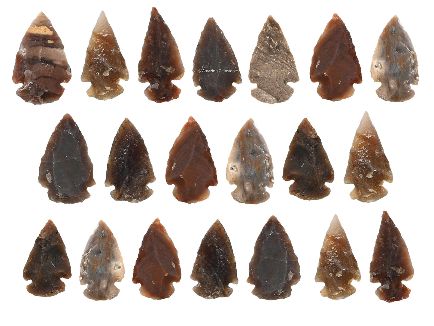 Amazing Gemstone 50 Pieces Fancy Jasper Arrowhead Bulk, Crystal and Healing Stone Flint Rock Arrow Head - 1 to 1.5 Arrowheads for DIY Project Craft Point Jewelry Making