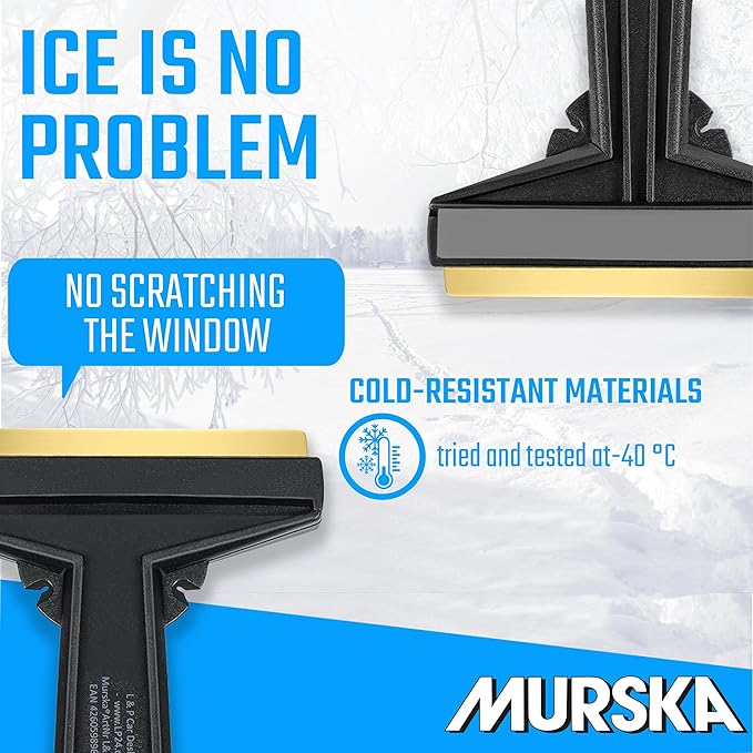 Car Ice Scraper Brass Blade - Fast, Effortless, efficient & Easy - Brass Ice Scrapers for Car Windshield Ice Scraper - Brass Ice Scraper for Car - Original Murska from Europe - Winter A054 Black Gray