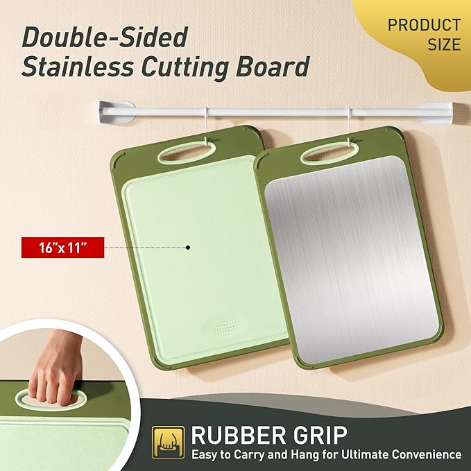 2 in 1 Stainless Steel Cutting Board with Handle Chopping Double Sided Mama Mommy Busy Mom Ever Christmas Xmas Birthday Law Step Stepmom Stepmother Who Have Everything Good Unique Useful Present