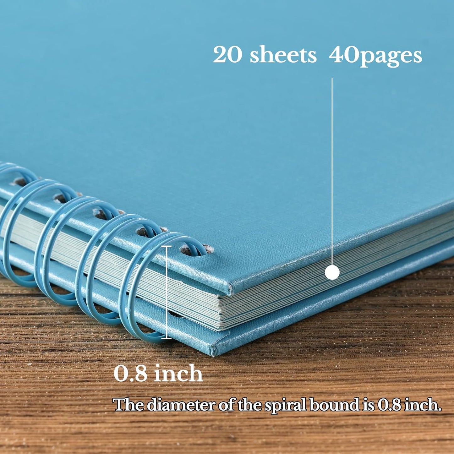 potricher 8 x 8 Inch DIY Scrapbook Album 40 Pages Hardcover Kraft Paper Scrap Book Photo Albums Memory Book for Wedding and Anniversary Family (Blue, 8 Inch)