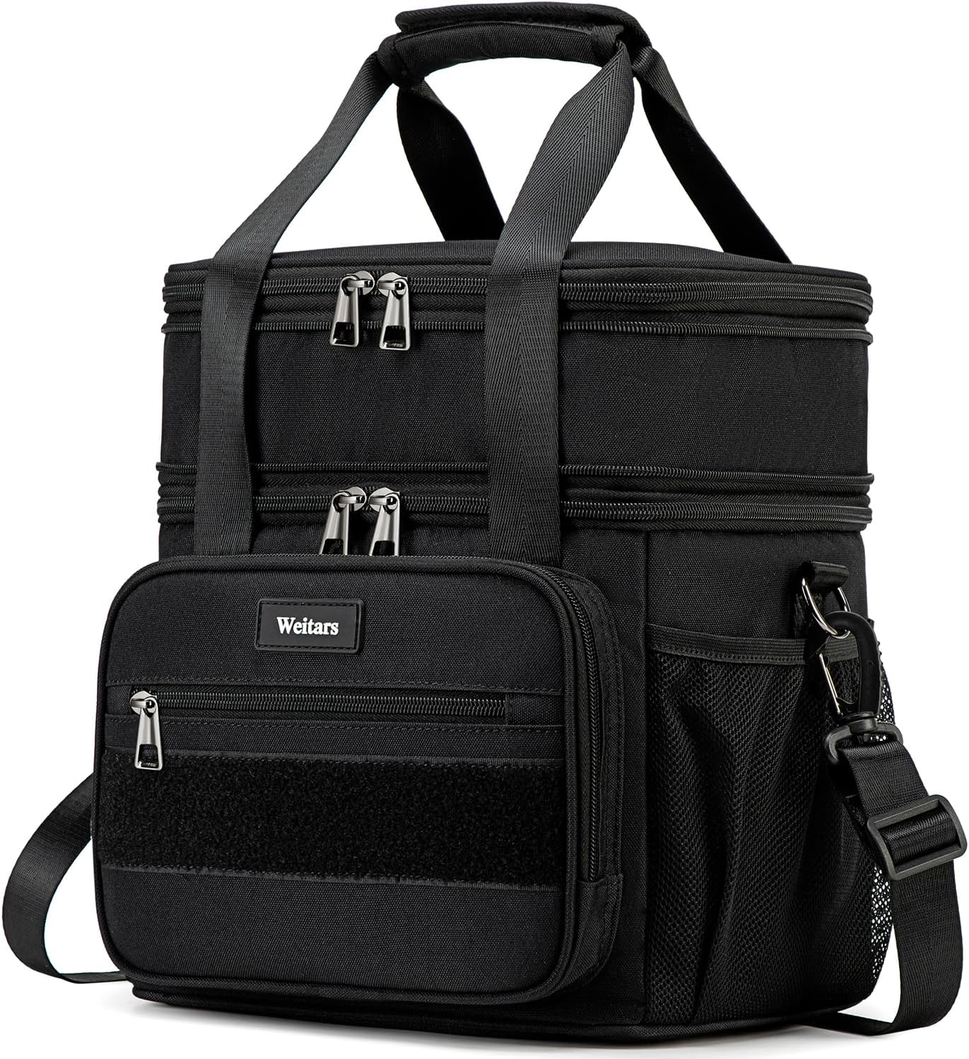 Weitars Lunch Box for Men Women Dual Compartment Lunch Box Heavy Duty Large Insulated Tactical Lunch Bag Durable Cooler Bag With Shoulder Strap for Adults Work Picnic Road Trip