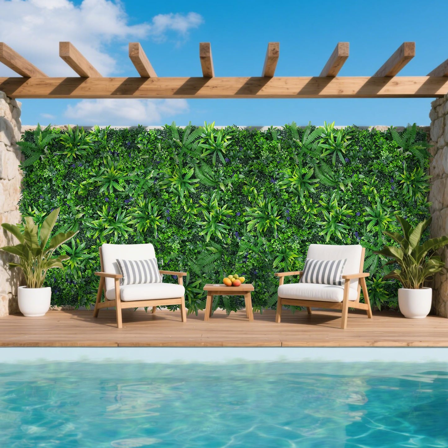 Yangrass 12pcs 20''x20'' Grass Wall Panels, Artificial Hedge Panels Greenery Wall, UV Protected Faux Grass Backdrop Privacy Fence Screen, Greenery Wall for Outdoor Indoor Garden Birthday Wedding Decor