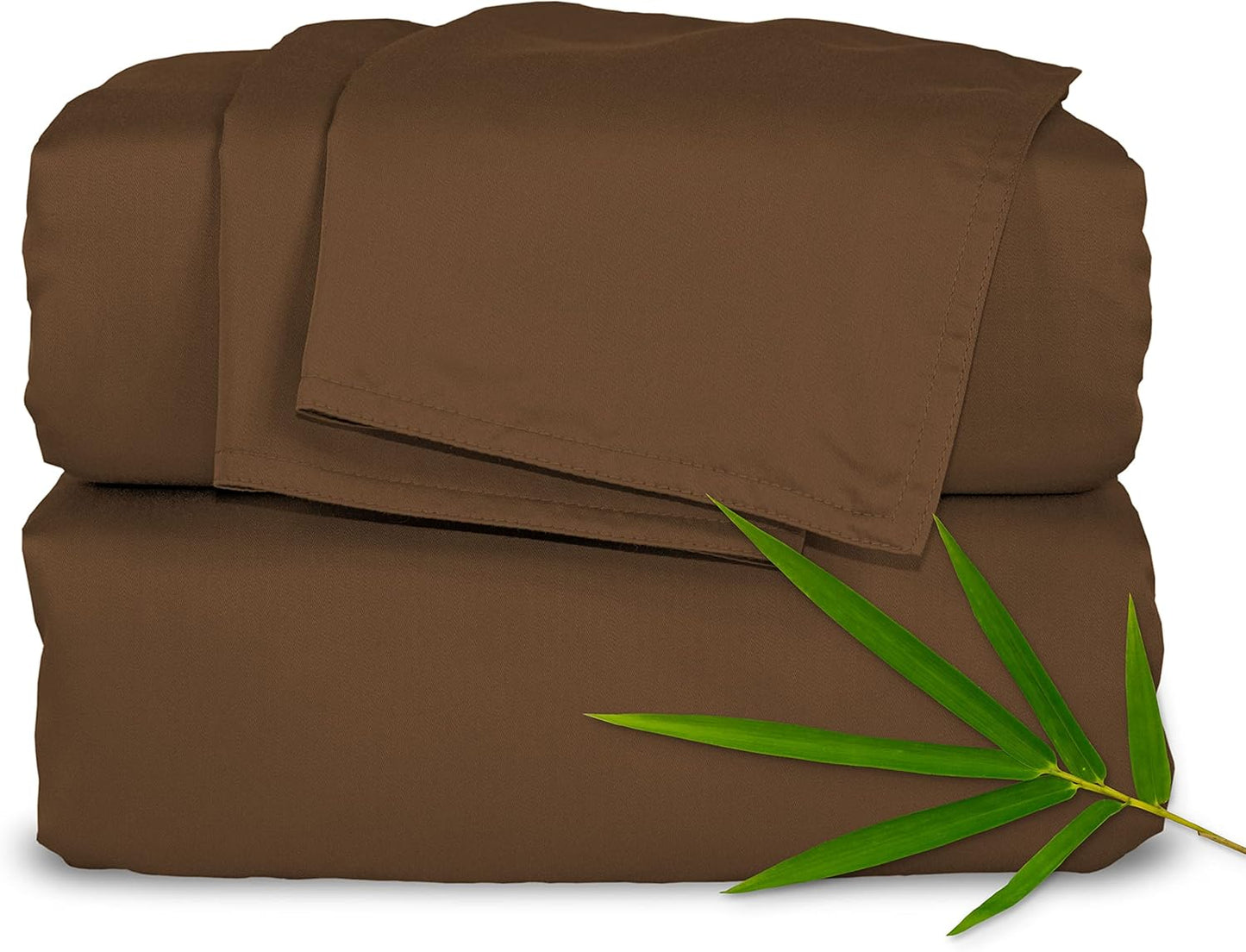 Split King Sheets by Pure Bamboo, Genuine 100% Organic Viscose Derived from Bamboo Bed Sheet Set, Soft & Cooling, Double Stitching *Not for Split Top (Split King, Coconut Husk)