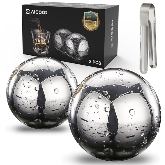 Reusable Metal Ice Cubes for Drinks - Stainless Steel Ice Round Balls, for birthday gifts for men, boyfriend and housewarming gifts