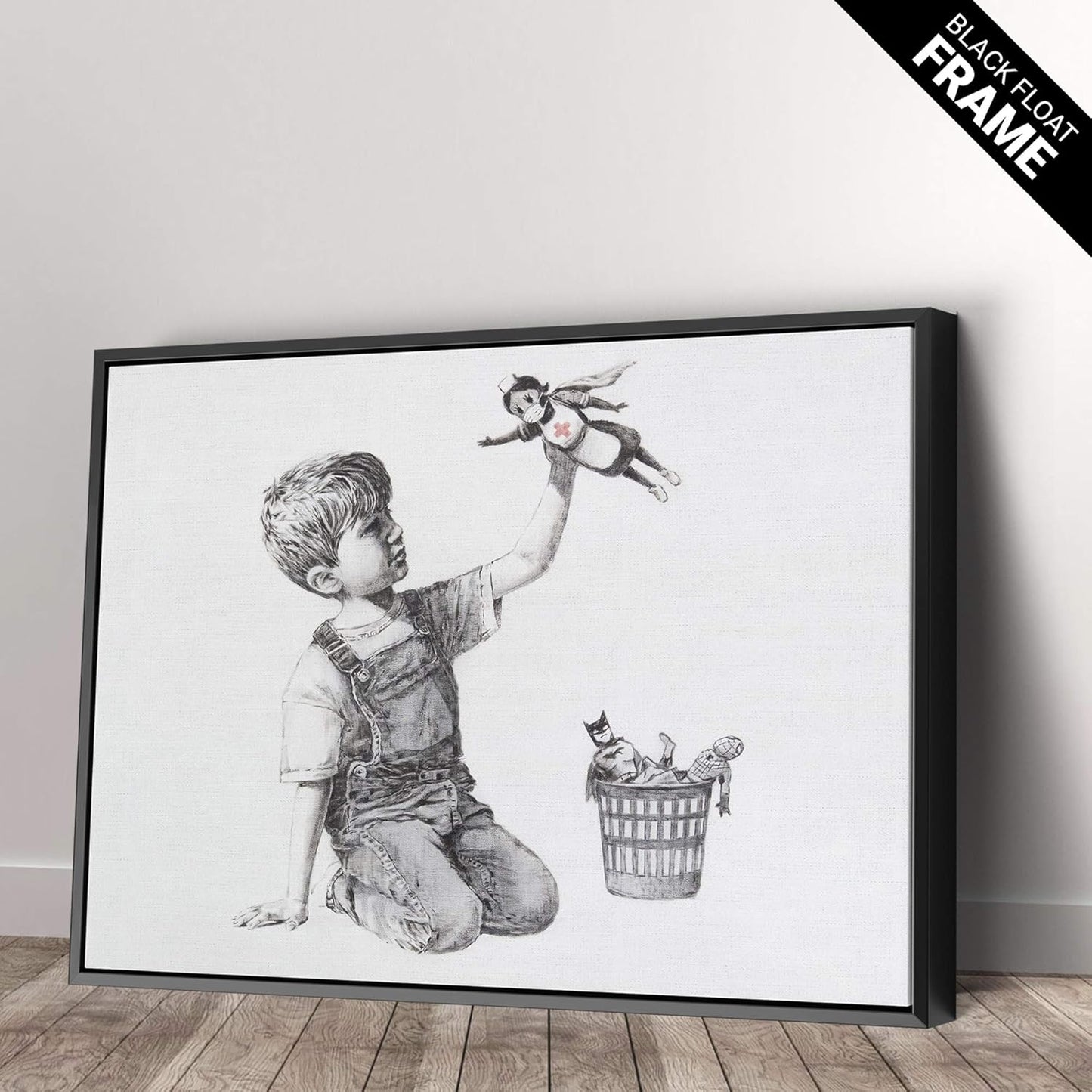 Banksy Super Nurse Hospital Canvas Art Wall Art Home Decor - Various Sizes (36in x 24in Gallery Wrapped)