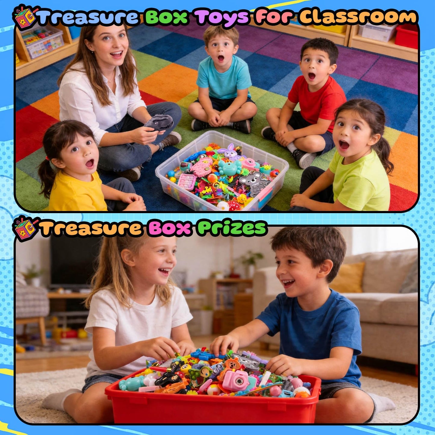 Kiss Monkey Party Favors for Kids 8-12 4-8, 640 PCS Fidget Toys Bulk, Prize Treasure Box Toys for Classroom, Goodie Bags Stuffers for Kids, Birthday Gifts, Carnival Prize, Pinata Stuffers