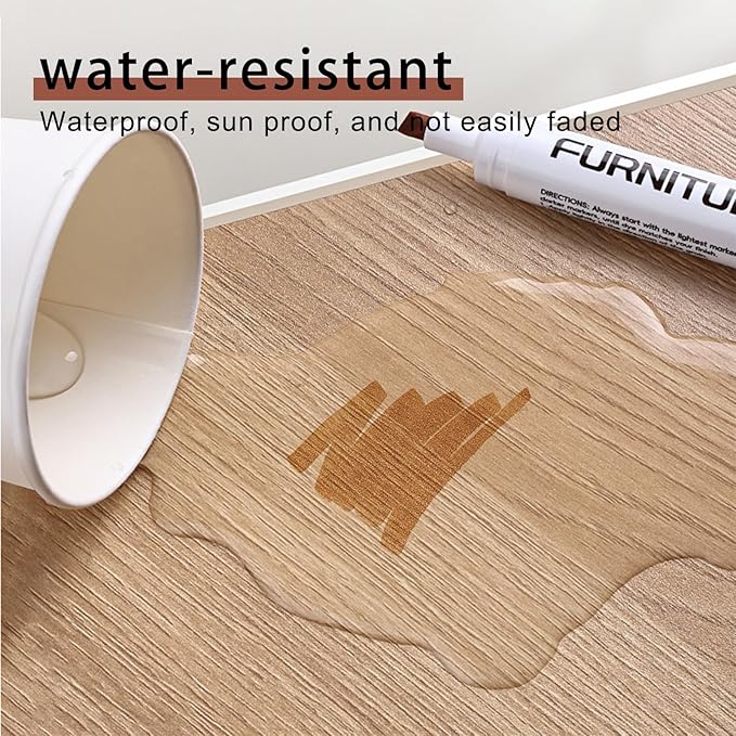 BOPOVA Furniture Markers Touch Up, Scratch Repair Kit, 3 Color Wood Markers for Scratches, Stains, Floors, Tables, Desks, Cabinets, Bedposts (Brown, Reddish Brown, Chestnut)