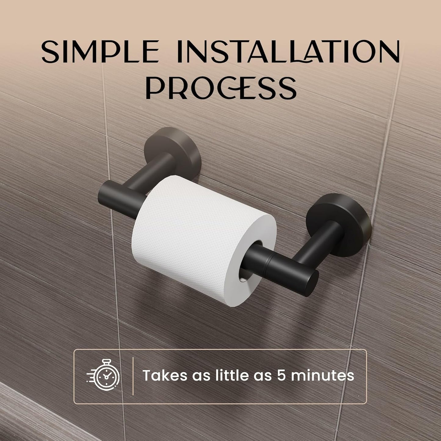 Day Moon™ (2 Pack) Matte Black Toilet Paper Holder - Black Toilet Paper Holder Wall Mount