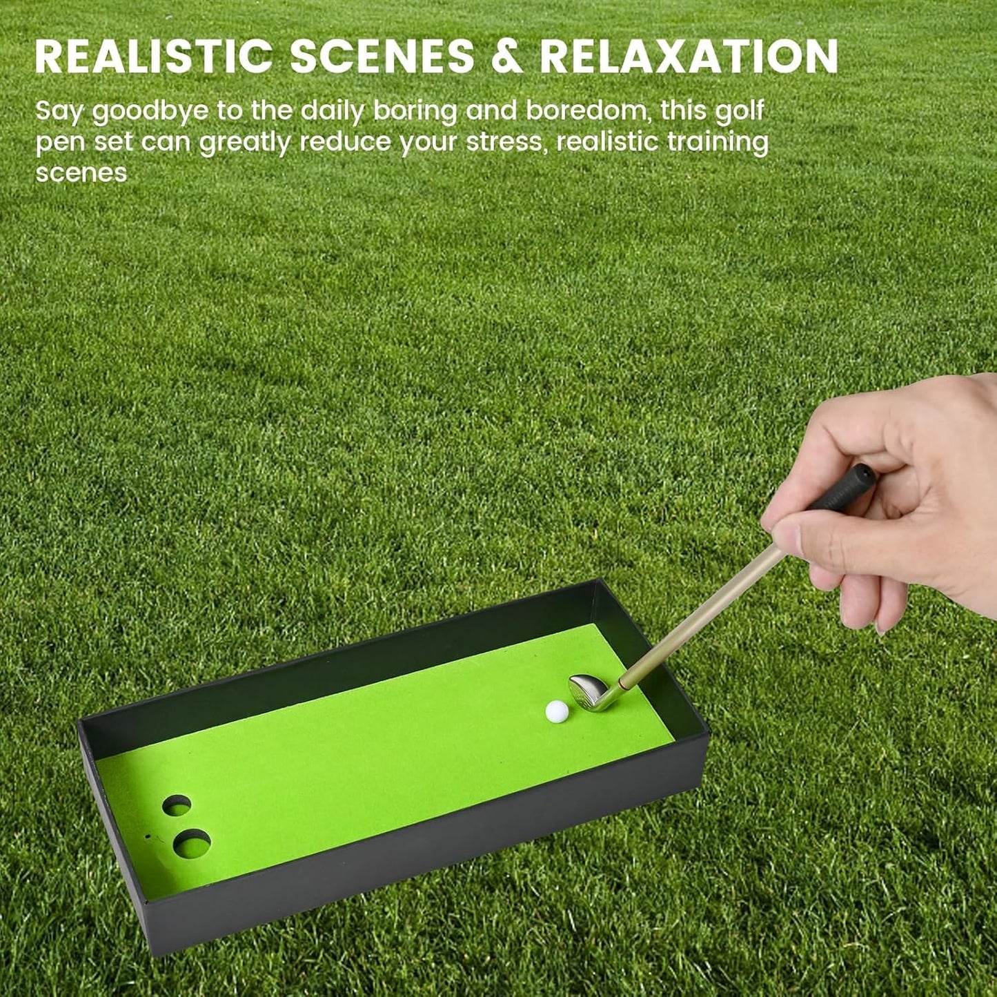 Golf Pens Toy Set Christmas Stocking Stuffers for Adults Teens, Mini Office Desk Game Toys Cool Gadgets Stuff Things Fidget Toys Golf Club Pen Stress Relief Item,