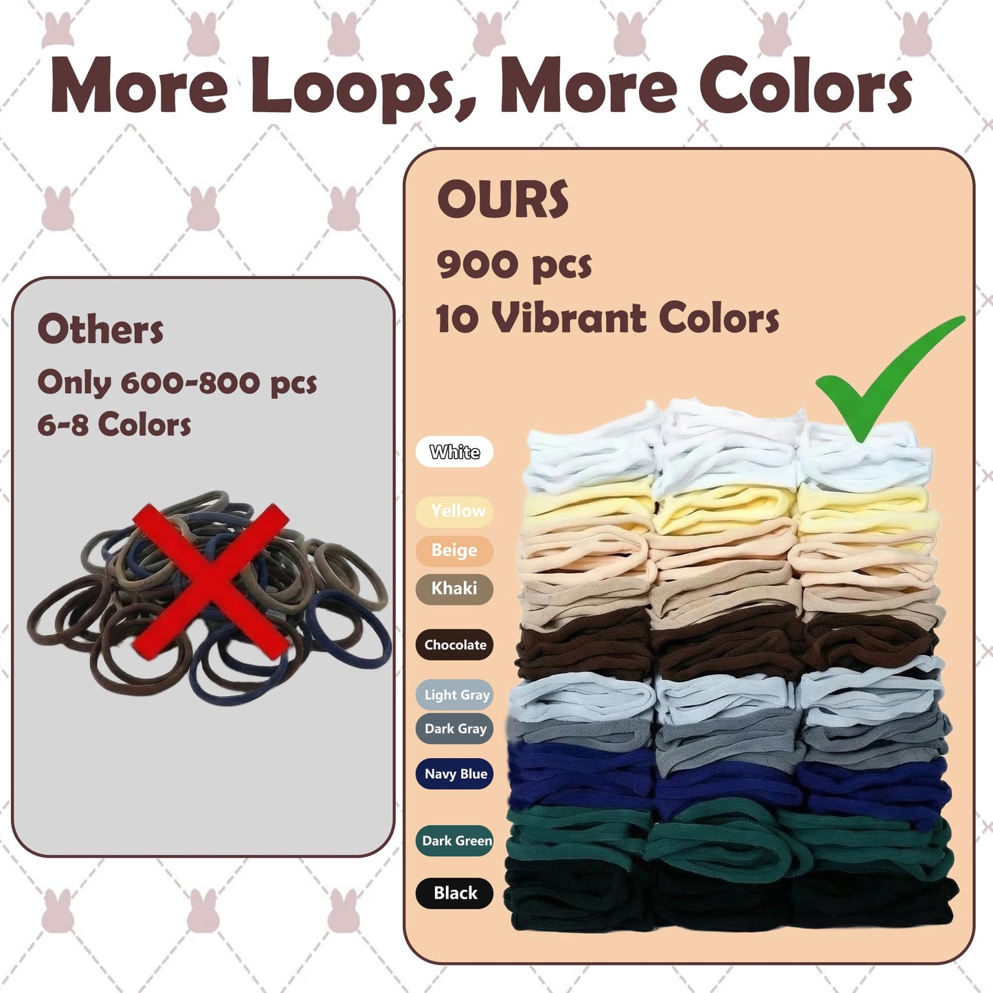 SOOHAOLISS 900pcs Weaving Loom Refill Loops, 10 Neutral Colors, Potholder Loops for 7 inch Loom, Loom Bands Nylon Weaving Loops Loom Kit for Kids DIY Crafts Supplies, Makes 25 Colorful Potholders
