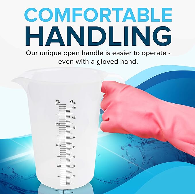 8oz (250 mL) Measuring Pitcher, Plastic, Multipurpose - Great for Chemicals, Oil, Pool and Lawn - Ounce (oz) and Milliliter (mL) Increments (1 cup)