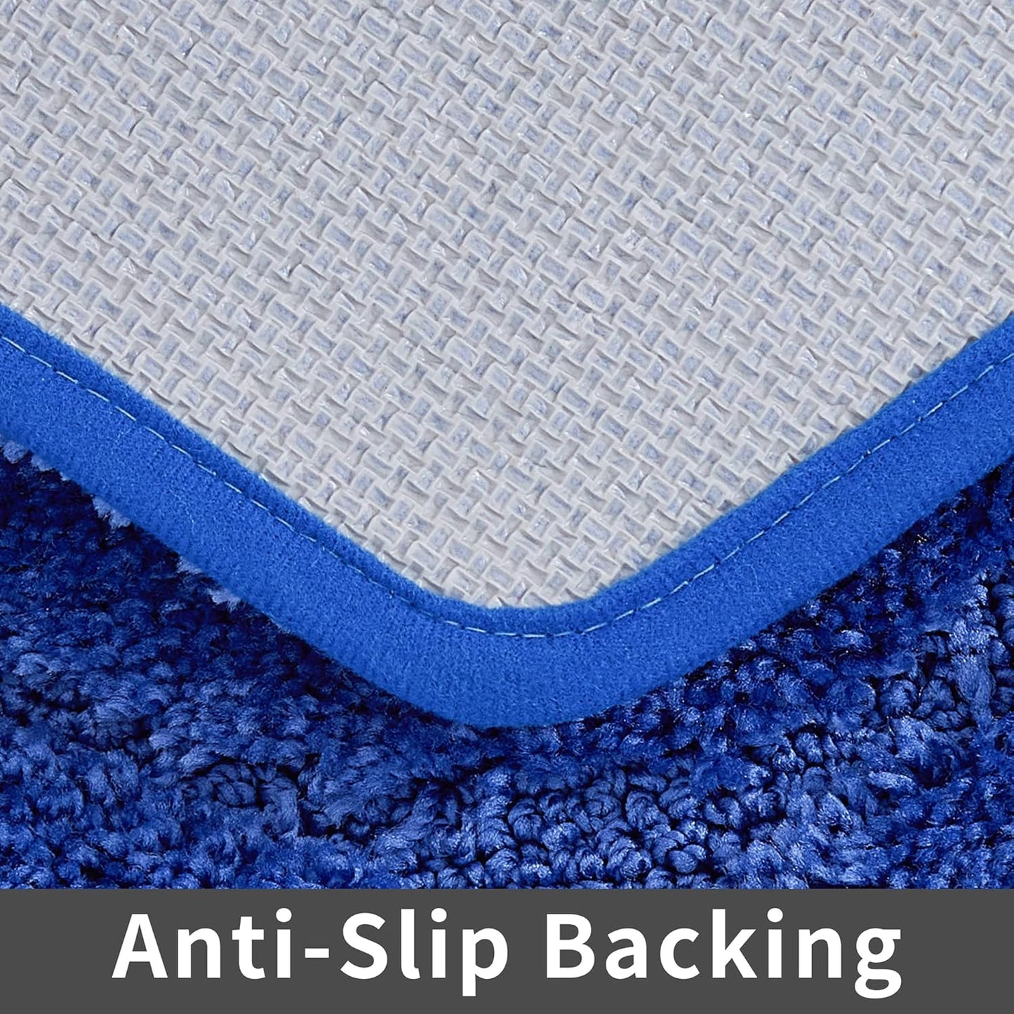 COSY HOMEER Extra Thick Bath Linen Sets Rugs for Bathroom - Anti-Slip Bath Mats Soft Plush Yarn Shaggy 100% Strong Polyester Living Room Bedroom Mat Floor Water Absorbent(Blue,24x36 - Inches)