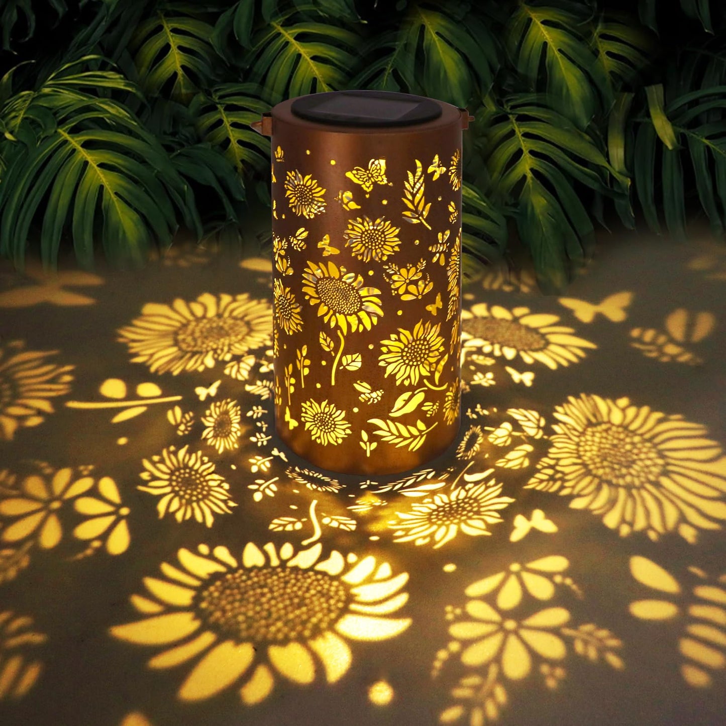 Sunflower Solar Lanterns Outdoor Waterproof Hanging Lights, Sunflower Gifts for Women Mom Grandma, Metal Solar Decorative Lanterns for Yard Patio Porch Balcony Garden Decor