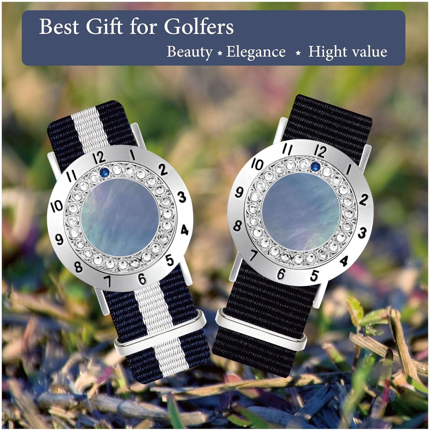 Golf Ball Marker with Golf Stroke Counter Bracelet, Pearl Crystal Ball Marker, Golf Accessories, Golf Gifts, Golf Counters for Women
