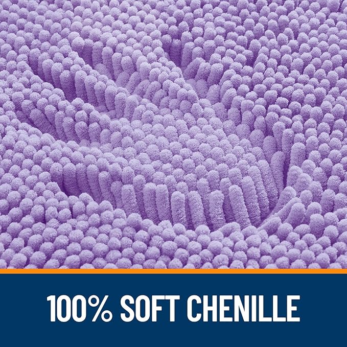 OLANLY Bathroom Rugs 36x24, Extra Soft Absorbent Chenille Bath Rugs, Rubber Backing Quick Dry, Machine Washable Bath Mats for Bathroom Floor, Tub and Shower, Home Decor Accessories, Lavender