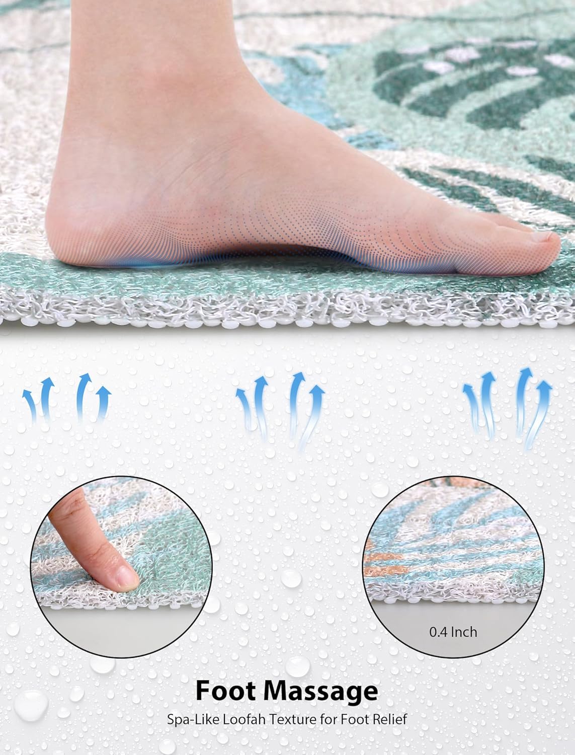 Bathtub Mat Non Slip, Yonala 24 x 16 Inch Premium Non Slip Shower Mats for Inside Shower, Soft Trimmable PVC Loofah Anti Slip Shower Mat, Fast Drying Shower Floor Mat for Bathroom, Home, Bath Tub