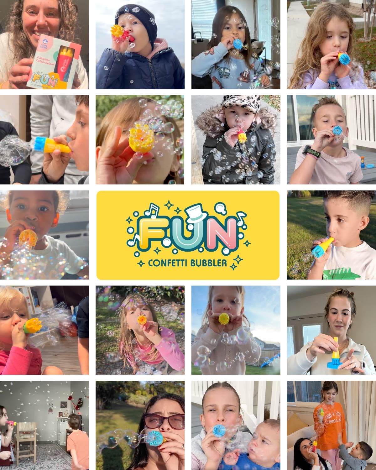 Uncle Bubble Blower for Kids and Toddlers, Mini Bubble Blower Makes Thousands of Bubbles Ease, Plastic Reduction Version