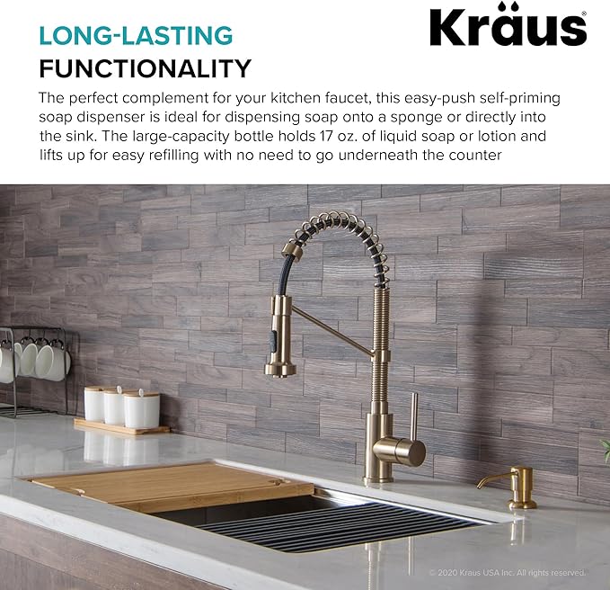 KRAUS Boden Kitchen Soap and Lotion Dispenser in Spot Free Antique Champagne Bronze, KSD-53SFACB