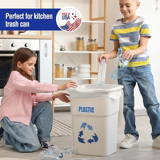 Delxo 40-45 Gallon Clear Trash Bags, 250 Count – Medium Duty Garbage Bags, Thick, Durable & Puncture-Resistant Plastic – Made in USA for Kitchen, Yard, Office & Party