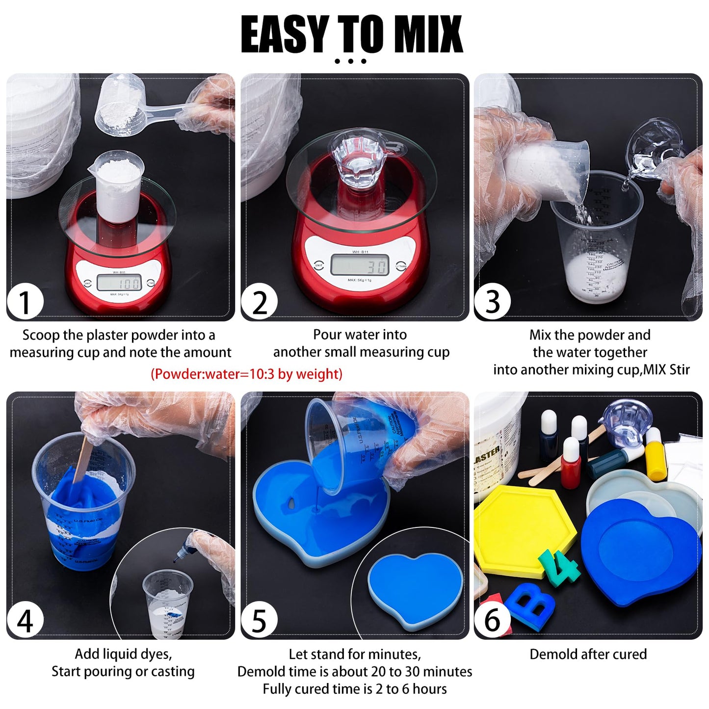 Eco Resin Casting Powder - 100oz / 2800g Fast Cured Plaster Casting Powder for Beginners - 20~30 Minutes Demold, Easy Mixing Water Activated Eco-Friendly Casting Resin for DIY Crafts Making, Home Art
