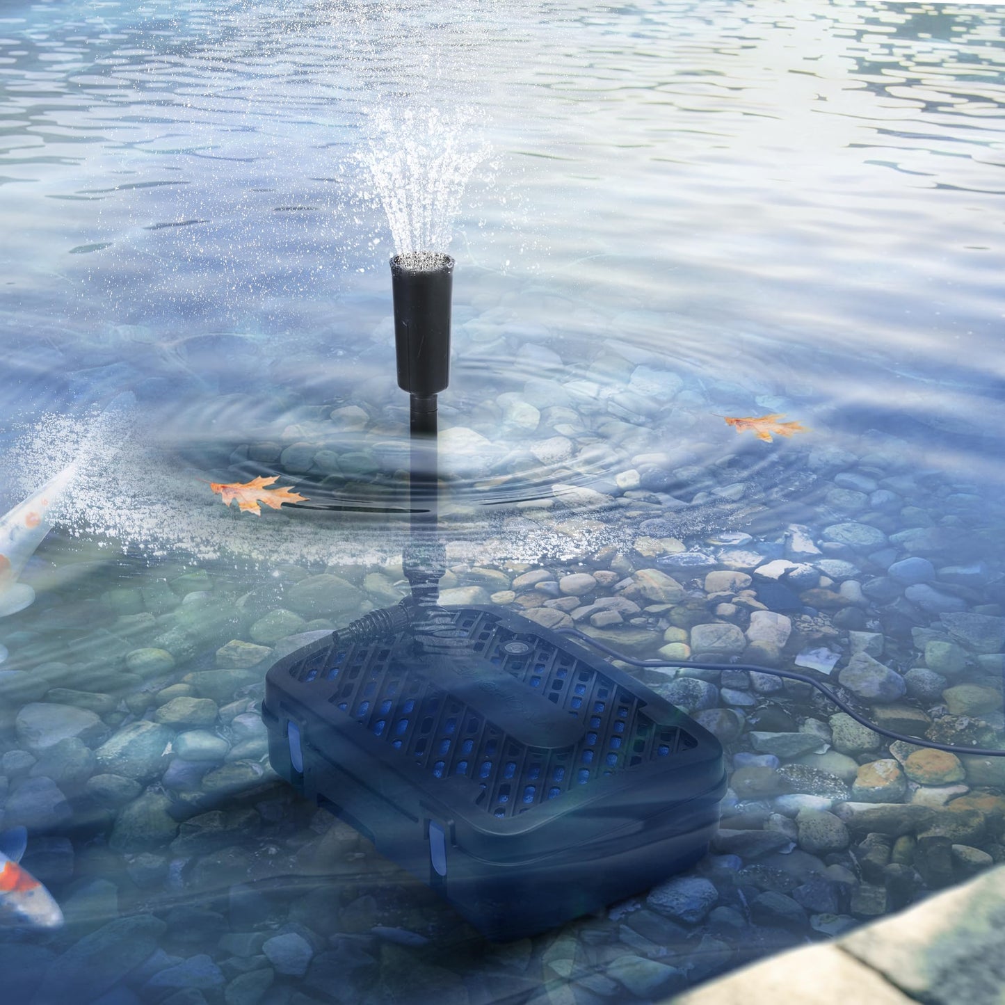 VIVOHOME All-in-One Pond Filter Fountain System Kits, 540 GPH Submersible Water Pump for Ponds up to 1060 Gallons