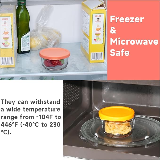 2 Cup Silicone Replacement Lids Storage Cover for Anchor Hocking Glass Bowls (Container not Included) 4 Pack Microwave, Dishwasher and Freezer Safe