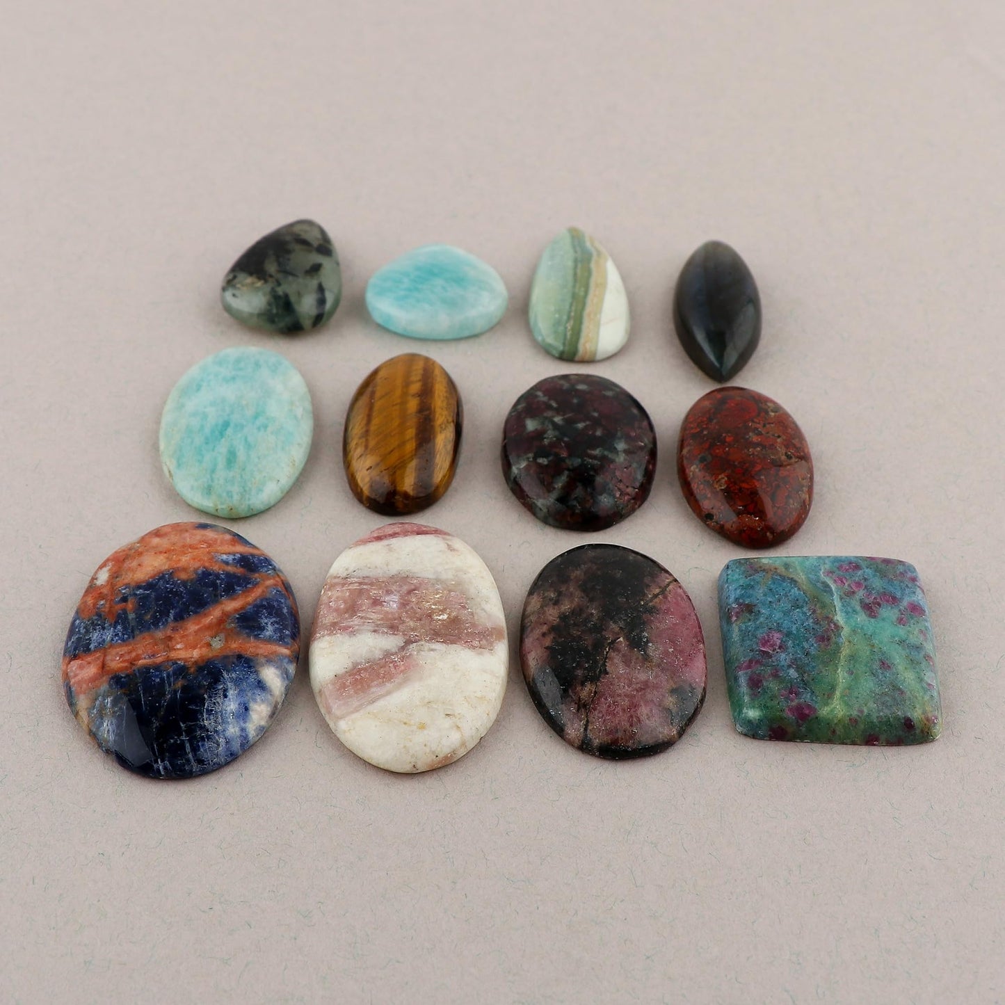 Gemkora 100 Carats Natural Mix Gemstones Wholesale Cabochons Lot, Jewelry Making Loose Gemstone, DIY Stones, Wire Wrapping, Reiki, Wikka, Healing Crystals, Bulk Gemstone Deal, 2 to 4pcs