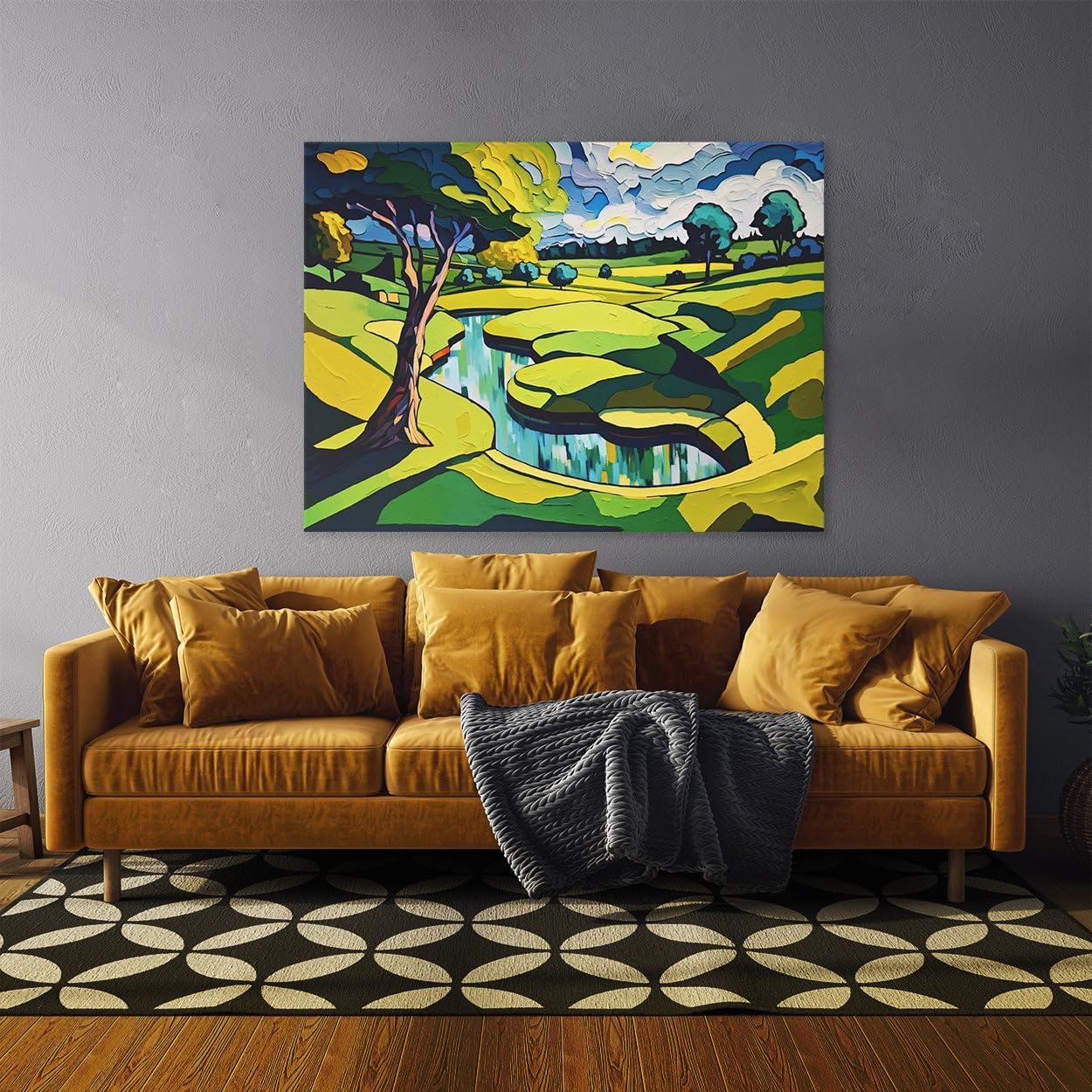 Sense Canvas Golf Course 20 Canvas Art - Home Decor Wall Art Print Poster Painting Large 40x30 / 1.5"