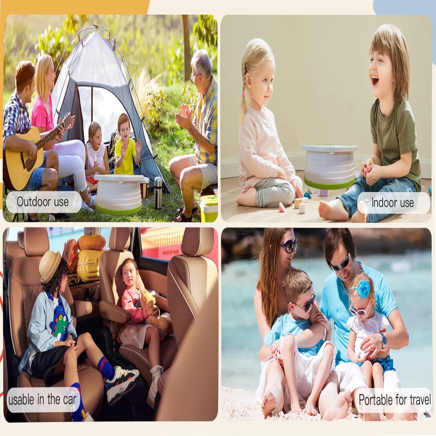 SunnySmile Portable Toilet for Kids,Portable Potty Seat for Toddler Travel,Travel Potty with Travel Bag, Applicable to Camping, Indoor/Outdoor Use, Includes 75 Replacement Bags