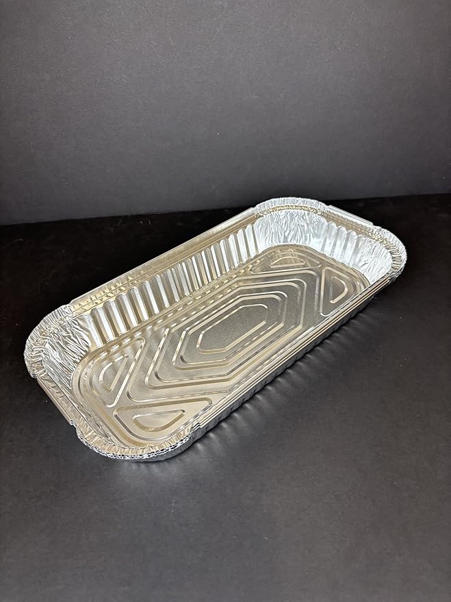 Oblong 3 Lb Aluminum Foil Pan | 250 Pcs Durable & Versatile Oblong Disposable Baking Trays | Foil Pans for Serving Foods Hot Meals Baking Desserts BBQs Catering