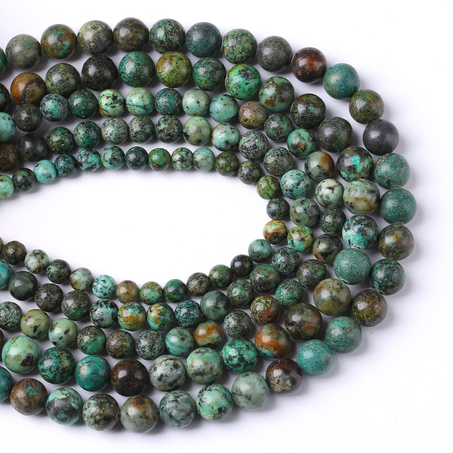 6mm 60pcs Natural African Turquoise Stone Beads for Jewelry Making Round Loose Gemstone Beads DIY Bracelet Necklace Earrings