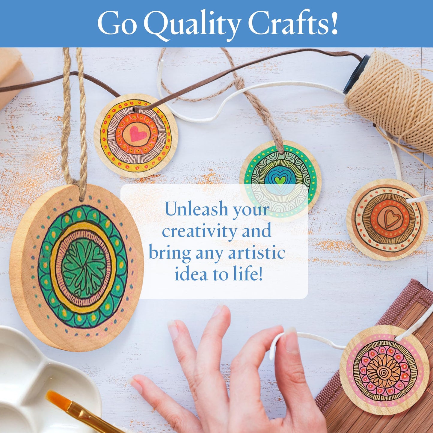 Wooden Circles – 2 x 1/4 Inch Wooden Discs – for Jewlery Making, Crafts, and DIY Projects – 50 Pieces by Woodpeckers