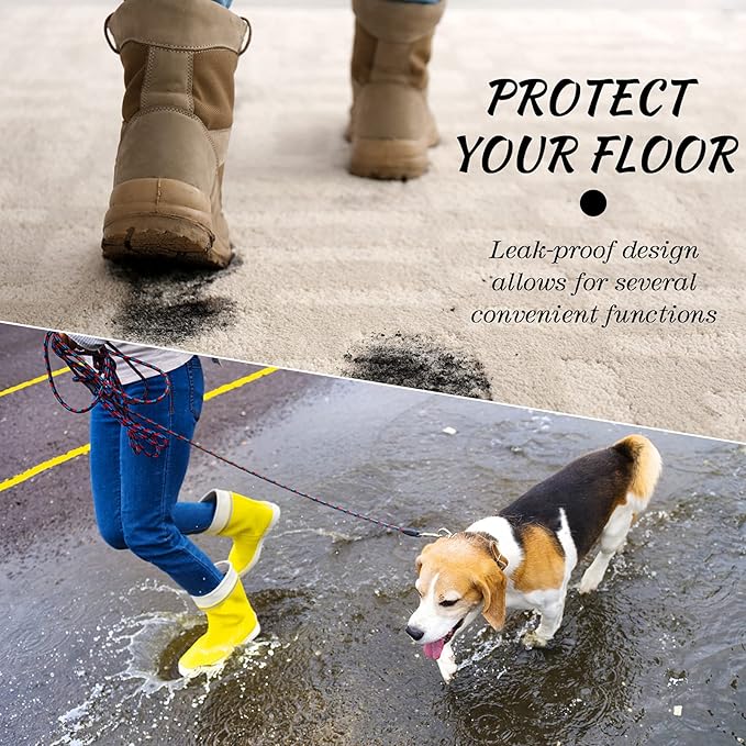 4 Pieces Shoe Tray for Entryway, Waterproof Boot Tray Shoe Mat Multi-Purpose Dog Cat Bowl Mat Pet Food Tray Boot Mat for Entryway Indoor Outdoor Floor Protection (Black,30 x 15 x 1.2 Inch)