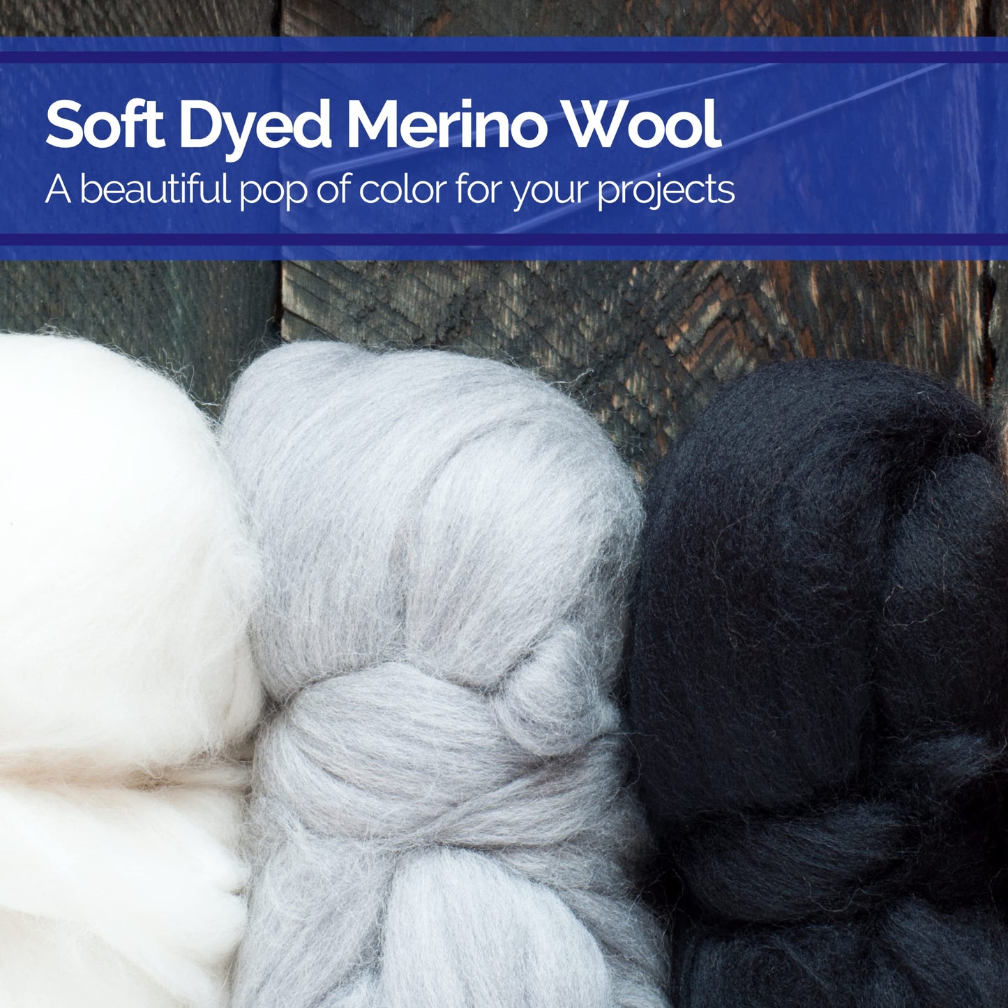 Revolution Fibers | Mixed Merino Wool Variety Pack | Perfect Wool Roving for Spinning, Needle Felting, Wet Felting, Weaving and Crafting (Hazy Gray (Grays), 250 Grams)