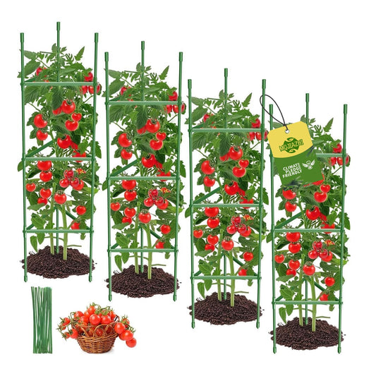 4PCS Tomato Cages for Garden, Tomato Trellis for Raised Garden Bed, 51.2" Tall Cage Plant Support for Pots, Gardening Supplies Trellis for Climbing Plants (4PCS，High: 51.2 Inch)