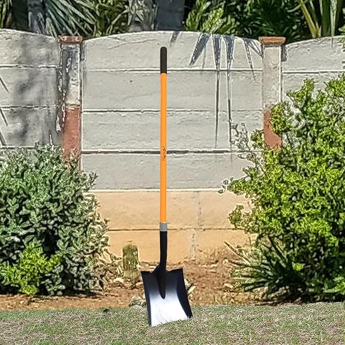 Ashman Heavy-Duty Transfer Shovel (2 Pack) with 47-Inch long Durable Handle and Blade- Ideal for Construction, Landscaping, Gardening, and Snow Removal- Durable, Rust-Resistant, and Multipurpose Scoop
