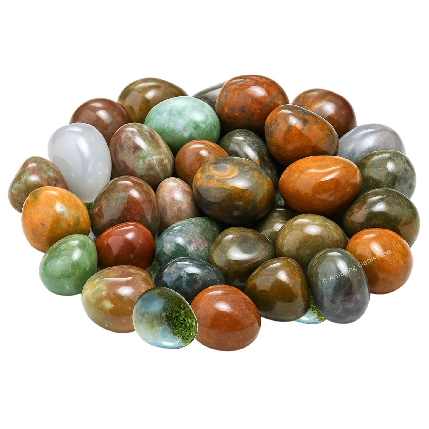 Amazing Gemstone Fancy Jasper Crystals and Healing Stones Tumbled - 1 oz Fancy Jasper Stone, Natural Healing Stones for Energy Balance, Stress Relief - Premium Polished Gems Rocks for Meditation