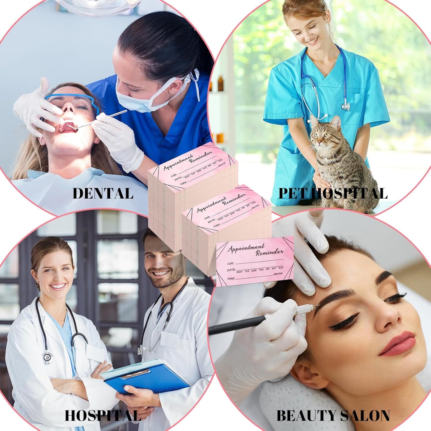 Seajan 1000 Pcs Appointment Cards Bulk Appointment Reminder Cards for Client Business, Hair Salon, Dental Office, Massage Therapist, Grooming, Hairdresser, Medical Doctors and More(Daily, Pink)